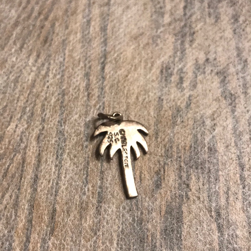 Palm tree sterling silver pendant